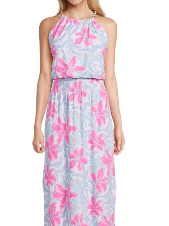 Lilly Pulitzer Dresses & Skirts - Lilly Pulitzer Gracelyn Women's Pink Floral Halter Midi Dress